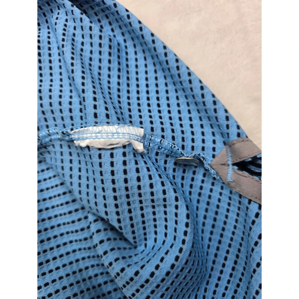 Adidas Golf Polo Shirt Mens 2XL Blue Black Striped Polyester HEAT.RDY‎ Golf Top